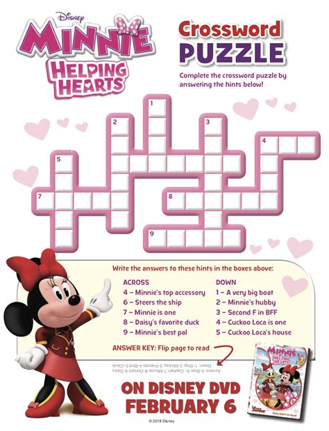 Just print this puzzle, grab some popcorn and find a pencil! 11 Fun Disney Crossword Puzzles | Kitty Baby Love