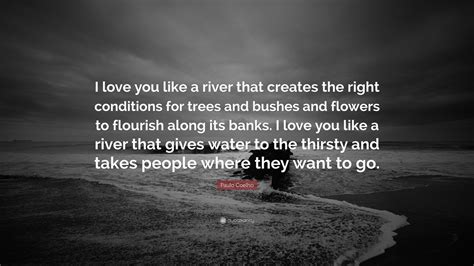 Paulo Coelho Quote I Love You Like A River That Creates