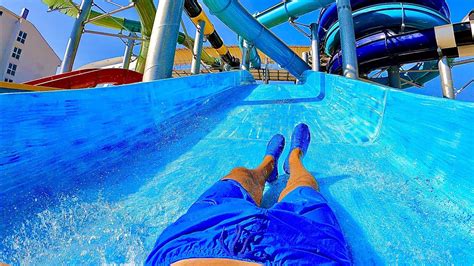 Crazy Blue Water Slide At Maxeria Blue Didyma Hotel Youtube