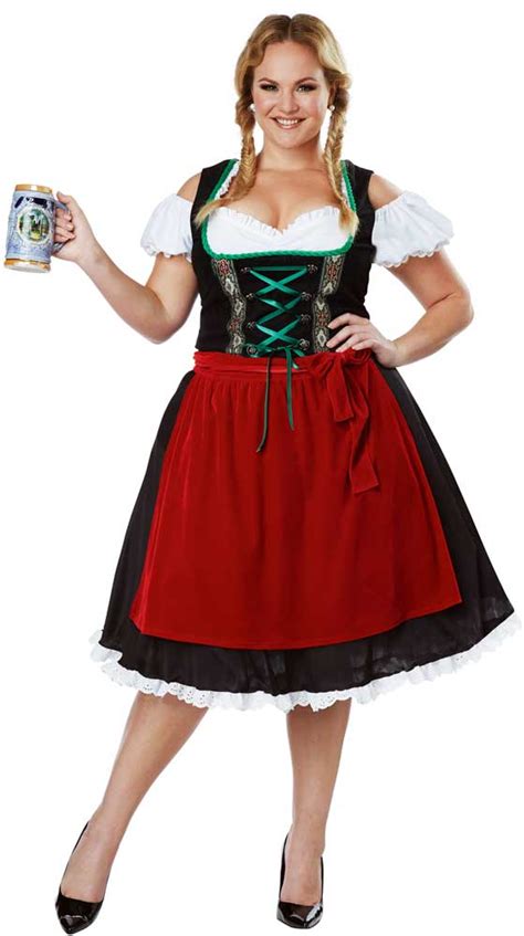 classic german dirndl fraulein dress oktoberfest costume adult women plus size ebay