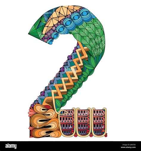 Zentangle Number Vector Decorative Number Hi Res Stock Photography And