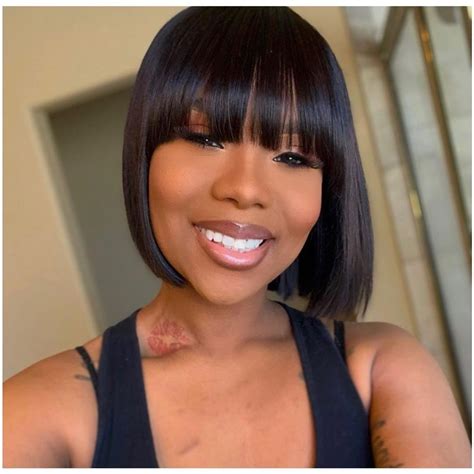 Caresha Bob With Bangs 100 Virgin Hair Wigs Lace Front Wig Full Lace Wig Wigs With Bangs