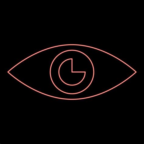 Neon Eye Red Color Vector Illustration Flat Style Image 7426662 Vector