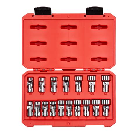 TEKTON 3 8 Inch Drive Universal Joint Socket Set 17 Piece 3 8 3 4 In