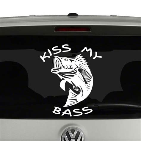 Kiss My Bass Fishing Lovers Bass Fish Vinyl Decal Sticker