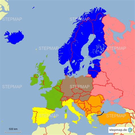 Stepmap Europäische Großregionen Landkarte Für Europa