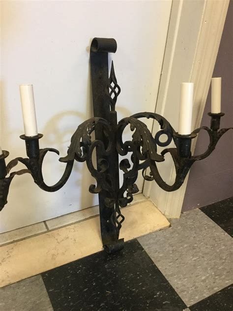 Impressively Large French Wrought Iron Wall Sconces At 1stdibs