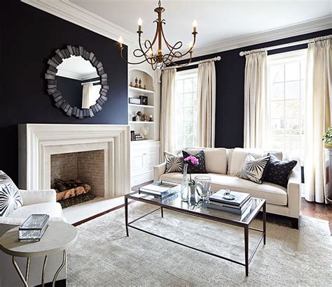 Living Room With Black Walls Contemporary Living Room Laura Hay
