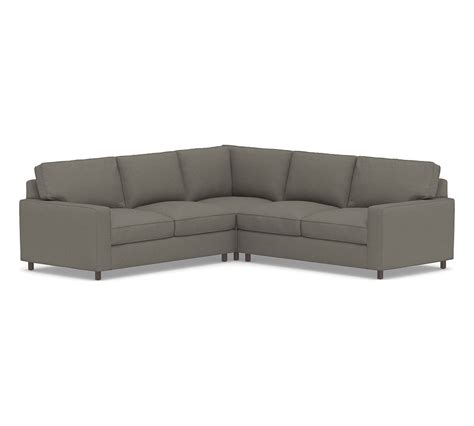 Pb Comfort Square Arm Upholstered 3 Piece L Shaped Corner Sectional