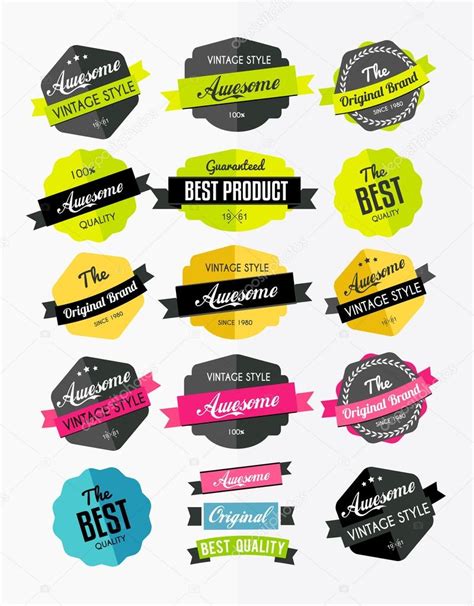 Set Of Colorful Retro Labels — Stock Vector © Alessandram 111430078