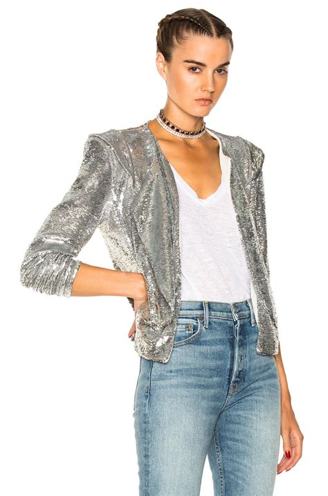Iro Waklyn Sequin Jacket In Silver In Metallic Lyst
