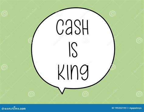 Cash Is King Inscription Handwritten Lettering Illustration Black
