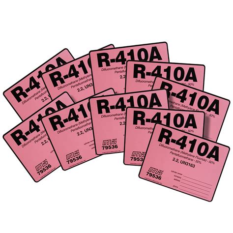 R 410a Refrigerant Label Pack10 Airstar Solutions