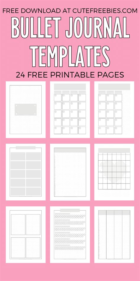 Bullet Journal Free Printables With A Click Of Your Mouse You Can Add