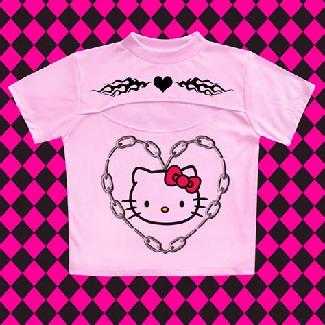 Emo Kitty Heart Keyhole Tee Hello Kitty Clothes Kitty Clothes Hello