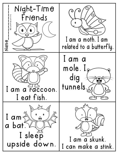 Nocturnal Animals Free Printables Printable Templates