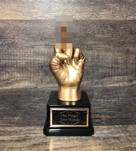 Funny Trophy Middle Finger Gag T Adult Humor Funny Friend Birthday