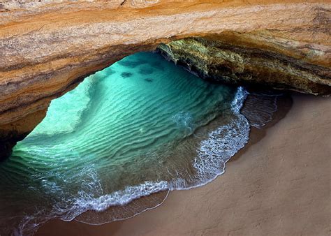 Hd Wallpaper Brown Cave Beach Summer Stay The Grotto Portugal