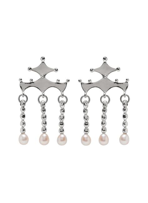 Marisol Silver Dangling Pearl Earrings Ms A K Official