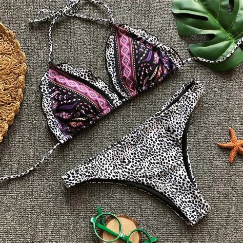 Luoanyfash New Leopard Summer Beach Printed Brazilian Bikini 2018 Sexy