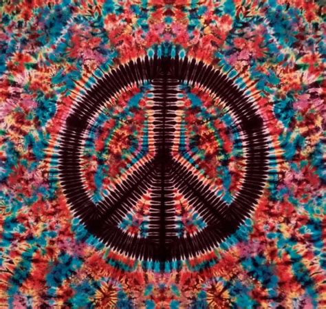 Tie Dye Peace Sign Tapestry