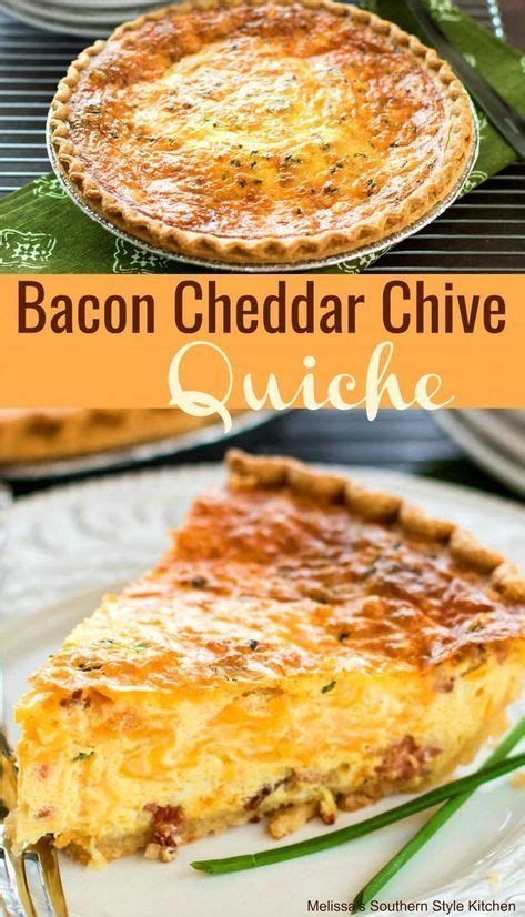 Bacon Cheddar Chive Quiche Breakfast Brunch Recipes Quiche Recipes