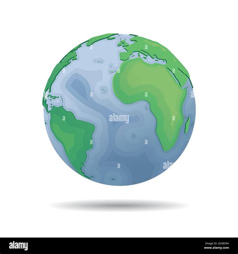 Vector Planet Earth Icon With Depth Of The Sea Web Illustration