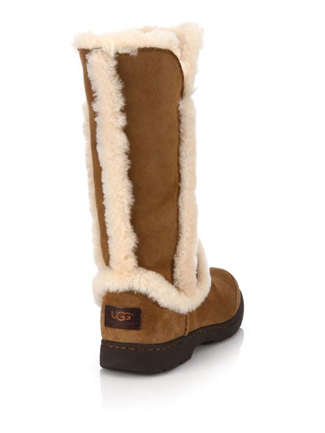 Ugg Katia Suede Shearling And Faux Fur Boots In Brown Lyst
