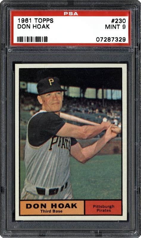 auction prices realized baseball cards 1961 topps don hoak