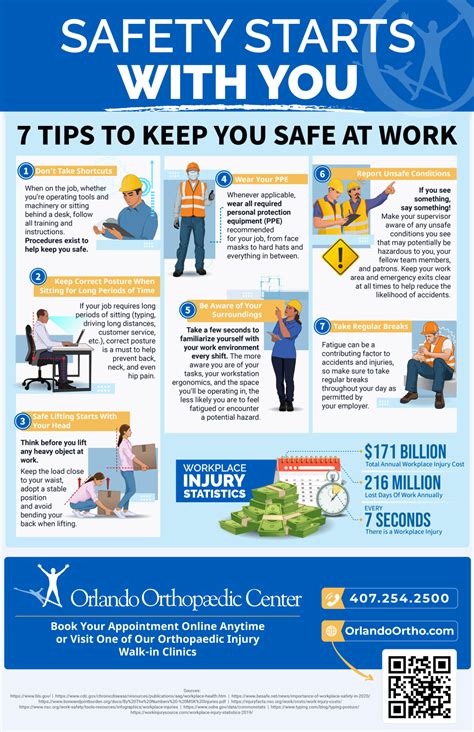 Infographic 7 Tips To Keep You Safe At Work Orlando Orthopaedic Center