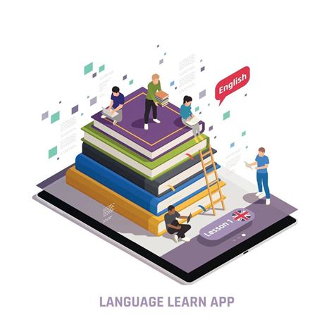 Language Learning Isometric Composition 3293794 Vector Art At Vecteezy