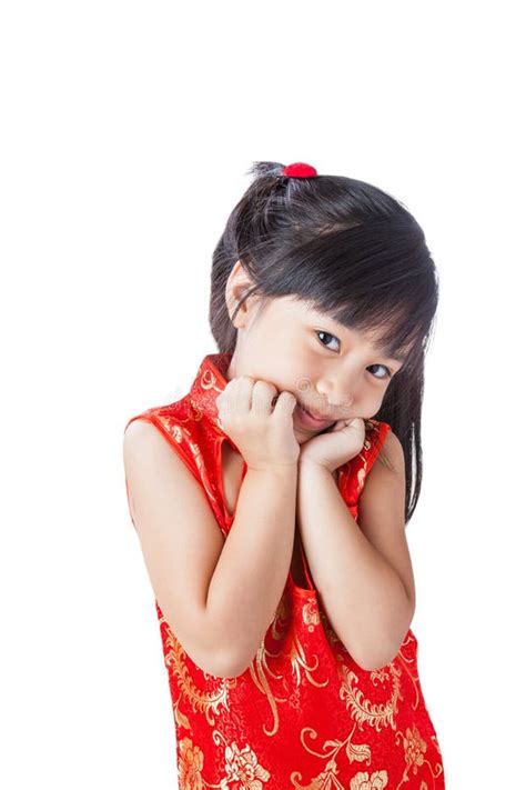 Happy Chinese Little Girl New Year Stock Photo Image Of Face