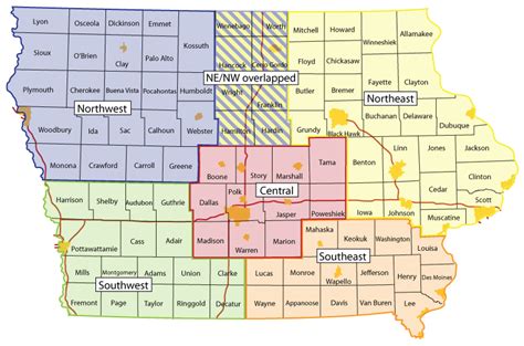 Iowa 511 Facebook Region Descriptions