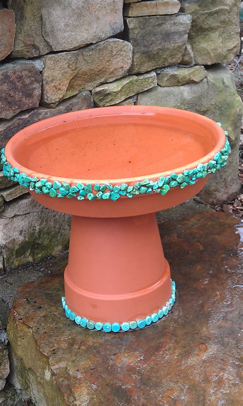 Turn Some Old Terra Cotta And Leftover Beads Into Lovely Mini Birdbath