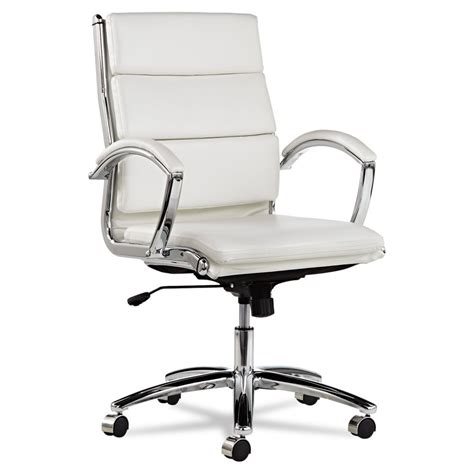 White Leather Office Chairs 