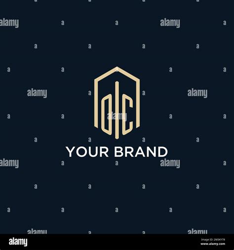 OC Initial Monogram Logo With Hexagonal Shape Style Real Estate Logo