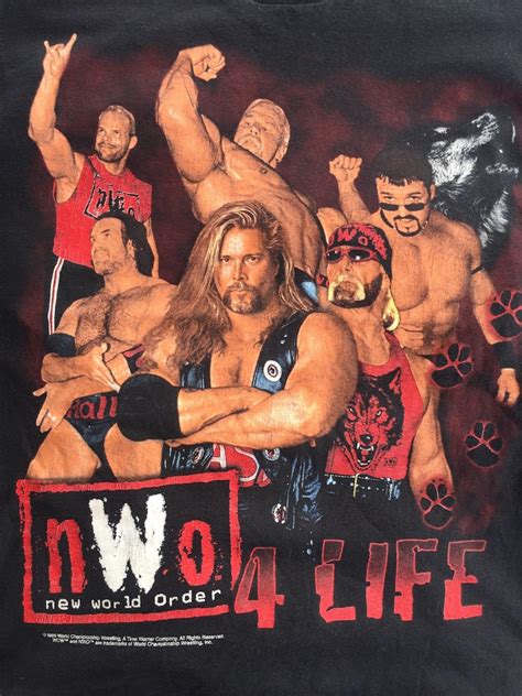 Vintage Nwo New World Order 4 Life Nwo Wwf Wcw Wwe Wrestling T Shirt