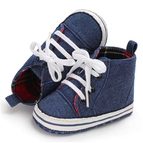 Toddler Infant Baby Boy Shoes Navy Blue Denim Jeans Casual Newborn Boys