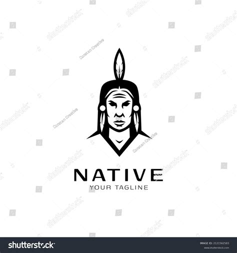 Native Apache Indian Logo Design Vetor Stock Livre De Direitos