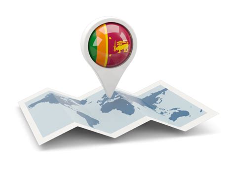 Round Pin With Map Illustration Of Flag Of Sri Lanka