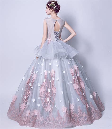 Blue Tulle Applique Long Ball Gown Dress Formal Dress On Luulla