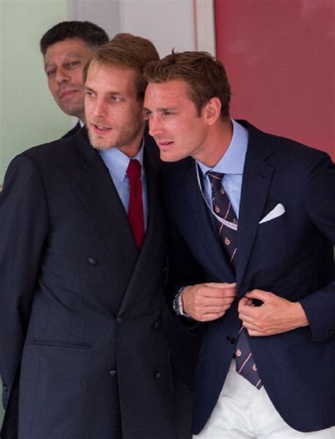 L R Andrea Casiraghi And Pierre Casiraghi Attend The F1 Grand Prix Of