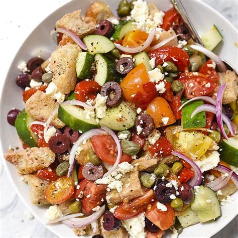 Greek Style Panzanella Bread Salad Recipe