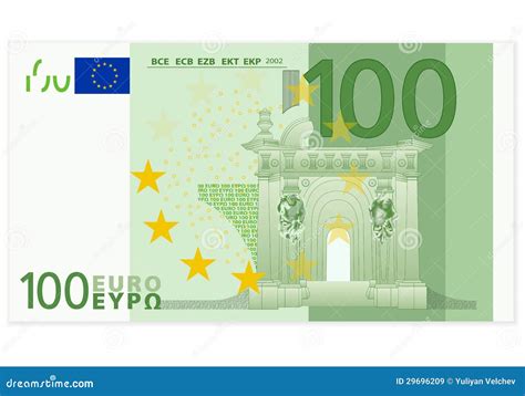 Hundred Euro Banknote Stock Vector Illustration Of White 29696209