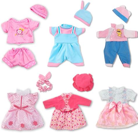 Artst Doll Clothes12 Inch Baby Doll Clothes 6 Sets Include 4 Hats 1
