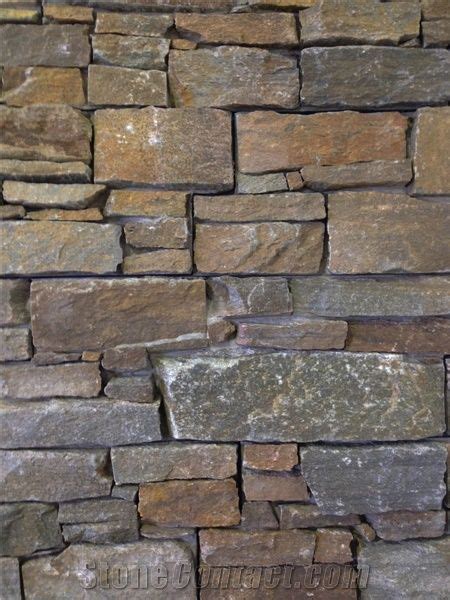 Brown Copper Loose Dry Stack Earth Ledge Stone Cladding From China