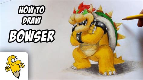 How To Draw Bowser In 3d Super Mario Drawing Tutorial Youtube