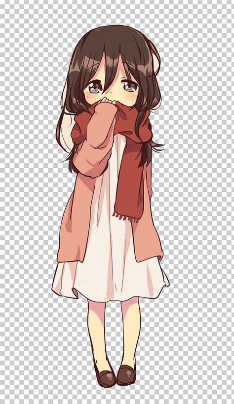 Anime Drawing Brown Hair Girl Png Clipart Arm Black