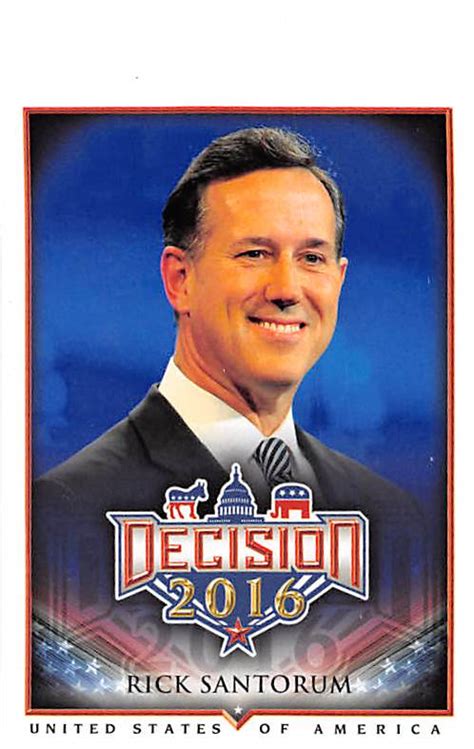 Rick Santorum Trading Card Senator Pennsylvania Republican 2016
