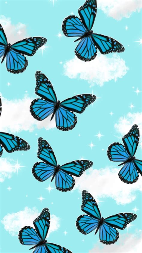 Wallpaper High Quality Wallpaper Aesthetic Tumblr Blue Butterfly